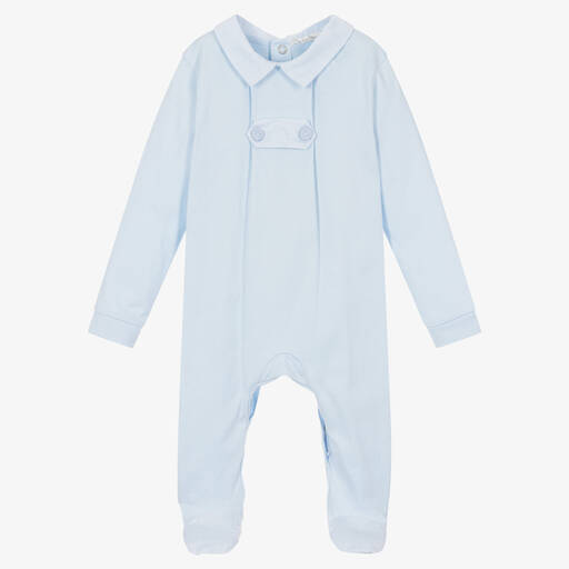 Dr. Kid-Boys Blue Cotton Babygrow | Childrensalon Outlet