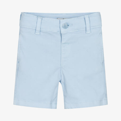 Dr. Kid-Boys Blue Cotton Chino Shorts | Childrensalon Outlet
