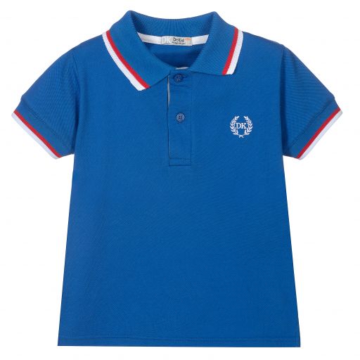 Dr. Kid-Boys Blue Cotton Polo Shirt | Childrensalon Outlet