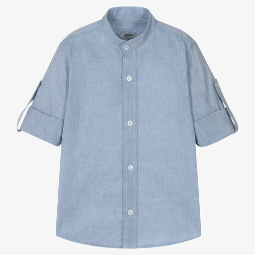 Dr. Kid-Boys Blue Cotton Shirt | Childrensalon Outlet