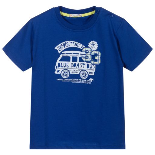 Dr. Kid-Boys Blue Cotton T-Shirt | Childrensalon Outlet
