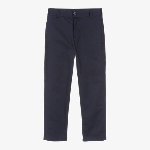 Dr. Kid-Boys Blue Cotton Trousers | Childrensalon Outlet