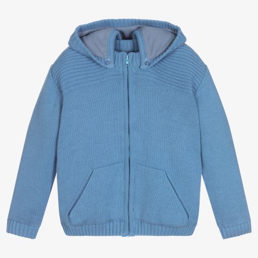 Dr. Kid-Boys Blue Hooded Zip-Up Top | Childrensalon Outlet