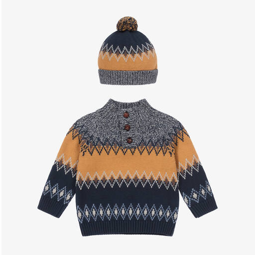 Dr. Kid-Boys Blue Knitted Sweater  | Childrensalon Outlet
