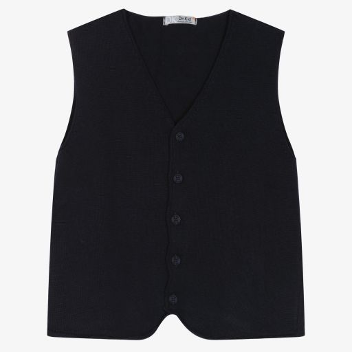 Dr. Kid-Boys Blue Knitted Waistcoat | Childrensalon Outlet