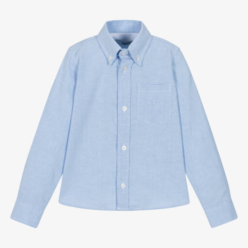 Dr. Kid-Boys Blue Oxford Cotton Shirt | Childrensalon Outlet