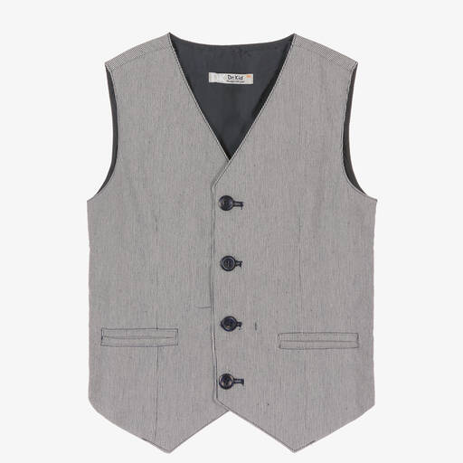 Dr. Kid-Boys Blue Pinstripe Waistcoat | Childrensalon Outlet