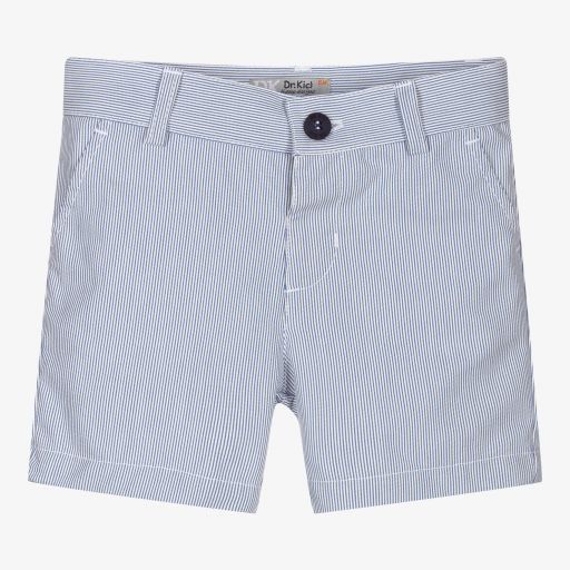 Dr. Kid-Blau gestreifte Baumwollshorts (J) | Childrensalon Outlet