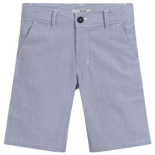 Dr. Kid-Boys Blue Striped Chino Shorts | Childrensalon Outlet