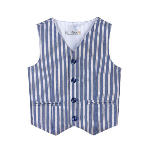 Dr. Kid-Boys Blue Striped Waistcoat | Childrensalon Outlet