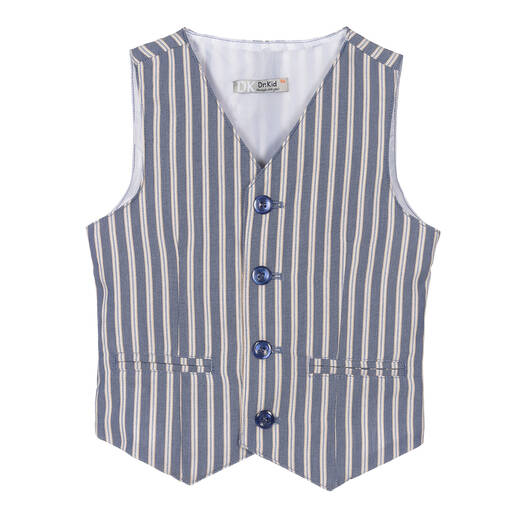 Dr. Kid-Boys Blue Striped Waistcoat | Childrensalon Outlet