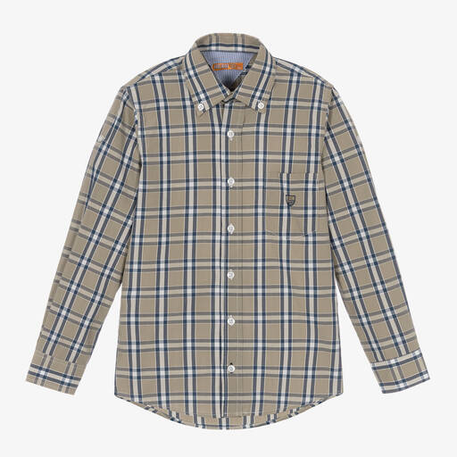 Dr. Kid-Boys Green & Blue Check Shirt | Childrensalon Outlet