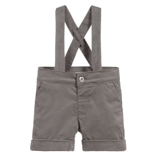 Dr. Kid-Boys Grey Cotton Cord Shorts | Childrensalon Outlet