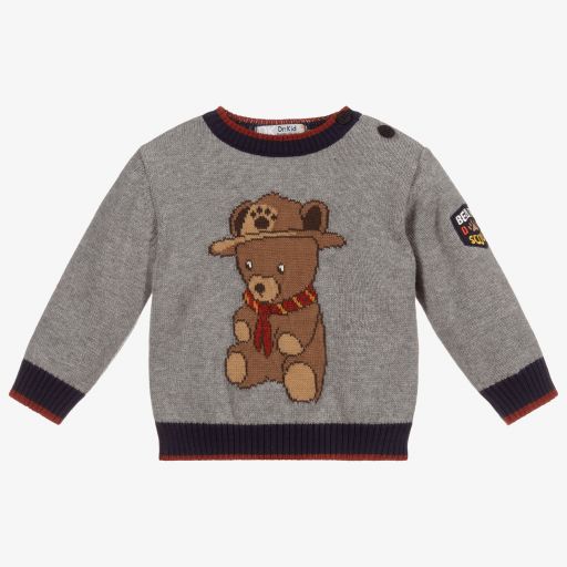 Dr. Kid-Boys Grey Knitted Sweater | Childrensalon Outlet