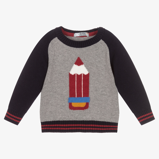 Dr. Kid-Boys Grey Pencil Sweater | Childrensalon Outlet