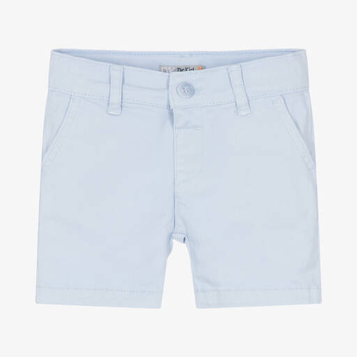 Dr. Kid-Boys Light Blue Cotton Twill Shorts  | Childrensalon Outlet