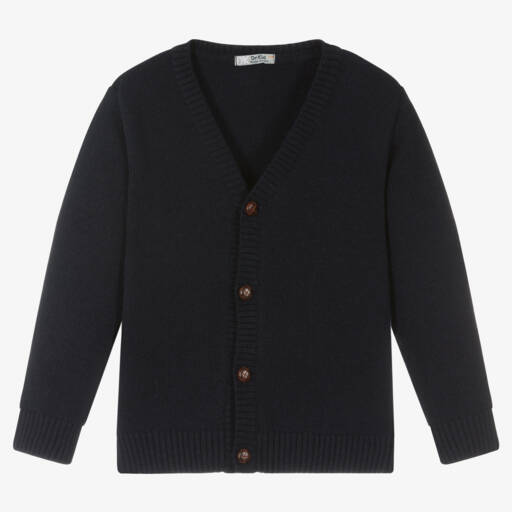 Dr. Kid-Boys Navy Blue Knitted Cardigan | Childrensalon Outlet