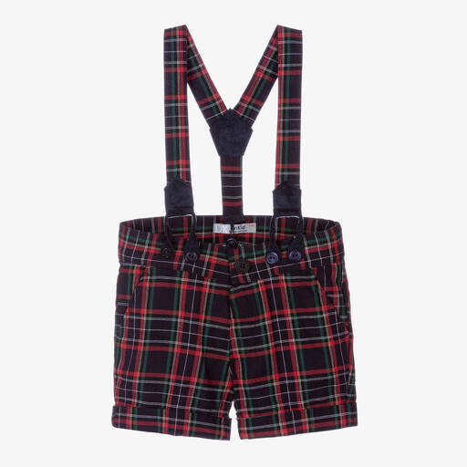 Dr. Kid-Karierte Shorts Navyblau/Rot | Childrensalon Outlet