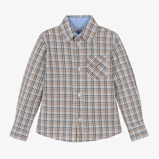 Dr. Kid-Boys Plaid Cotton Long Sleeve Shirt | Childrensalon Outlet