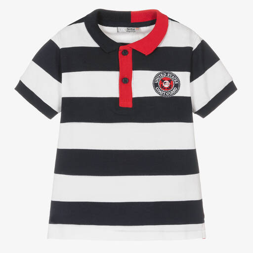 Dr. Kid-Boys Striped Cotton Polo Shirt | Childrensalon Outlet