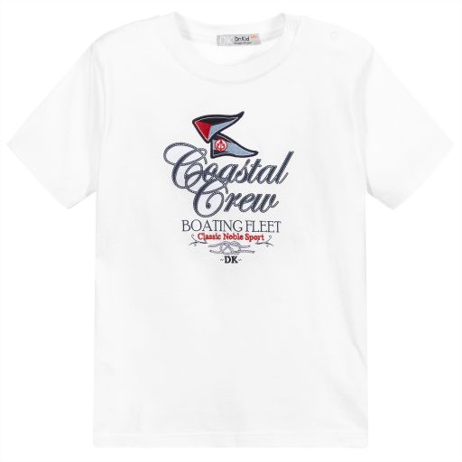 Dr. Kid-Boys White Cotton T-Shirt | Childrensalon Outlet
