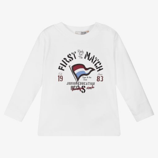 Dr. Kid-Boys White Cotton Top | Childrensalon Outlet