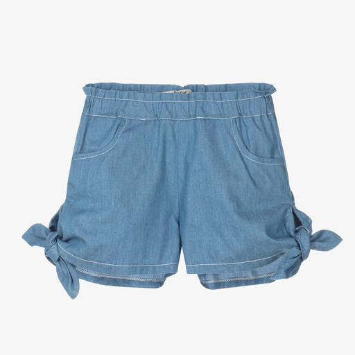 Dr. Kid-Short bleu en chambray fille | Childrensalon Outlet