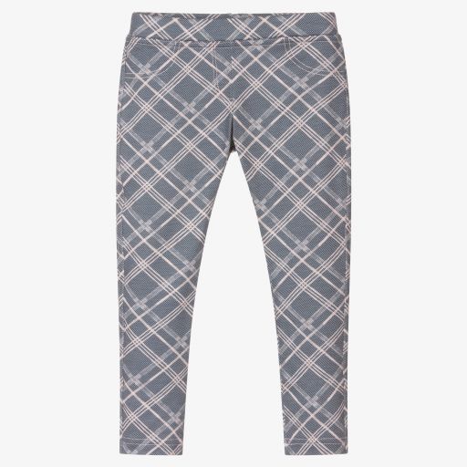 Dr. Kid-Girls Blue Checked Leggings | Childrensalon Outlet