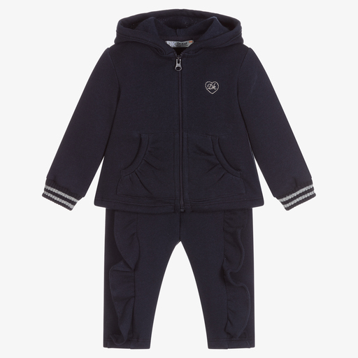 Dr. Kid-Girls Blue Cotton Tracksuit | Childrensalon Outlet