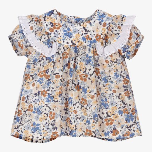 Dr. Kid-Голубая блузка в цветочек для девочек | Childrensalon Outlet