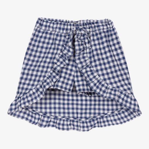 Dr. Kid-Girls Blue Gingham Skort  | Childrensalon Outlet