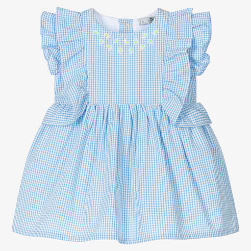 Dr. Kid-Girls Blue & White Gingham Check Dress | Childrensalon Outlet