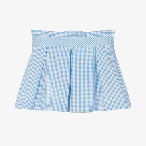 Dr. Kid-Girls Blue & White Gingham Check Shorts | Childrensalon Outlet