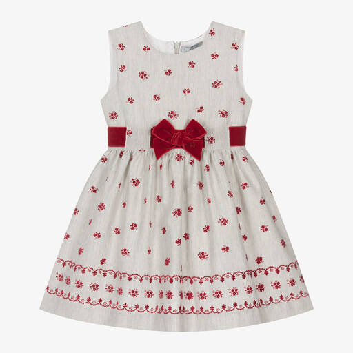 Dr. Kid-Girls Grey Floral Dress | Childrensalon Outlet