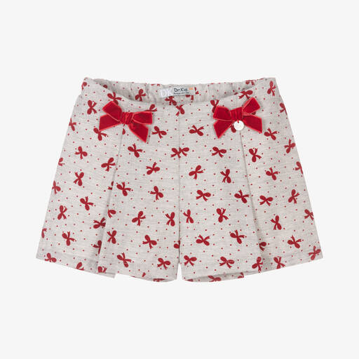 Dr. Kid-Short gris et à nœuds rouges fille | Childrensalon Outlet