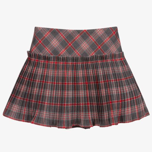 Dr. Kid-تنورة مزيج فيكوز تويل كاروهات لون رمادي وأحمر | Childrensalon Outlet