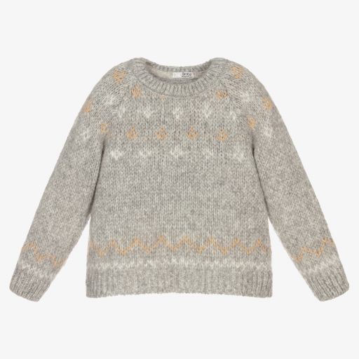 Dr. Kid-Girls Grey Sparkle Knit Jumper | Childrensalon Outlet