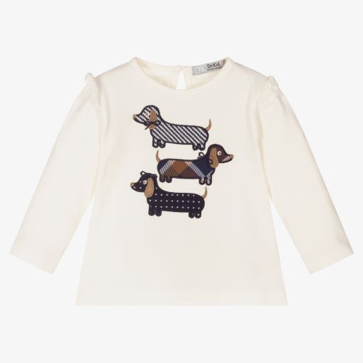 Dr. Kid-Girls Ivory Cotton Top | Childrensalon Outlet