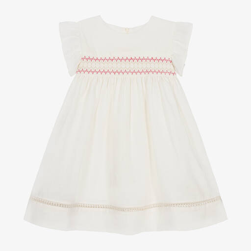 Dr. Kid-فستان قطن وكتان لون عاجي | Childrensalon Outlet