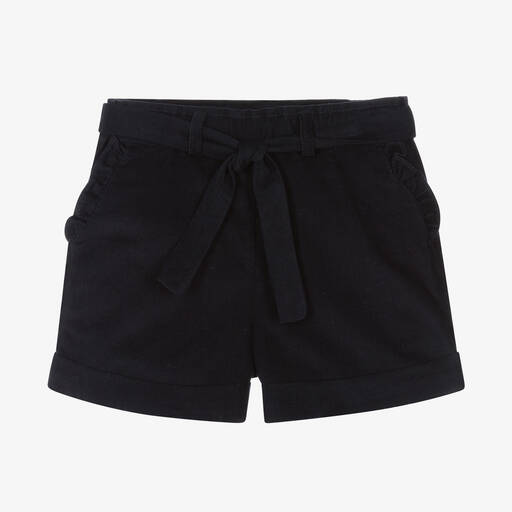 Dr. Kid-Girls Navy Blue Corduroy Shorts | Childrensalon Outlet