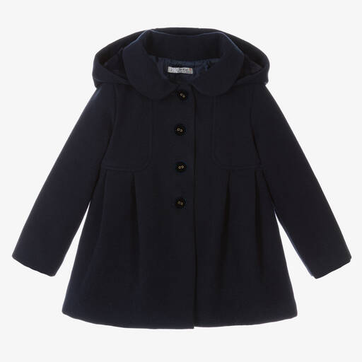 Dr. Kid-Girls Navy Blue Hooded Coat | Childrensalon Outlet