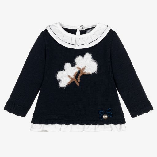 Dr. Kid-Girls Navy Blue Knitted Jumper | Childrensalon Outlet