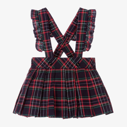 Dr. Kid-Girls Navy Blue & Red Checked Skirt | Childrensalon Outlet