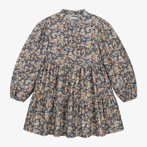 Dr. Kid-Girls Navy Floral Cord Dress | Childrensalon Outlet
