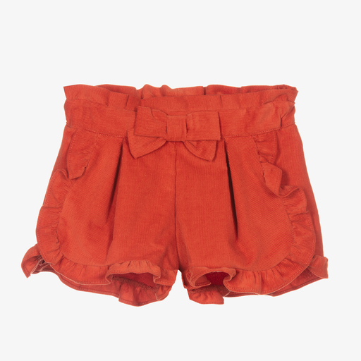 Dr. Kid-Girls Orange Corduroy Shorts | Childrensalon Outlet