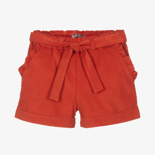 Dr. Kid-Girls Orange Corduroy Shorts | Childrensalon Outlet