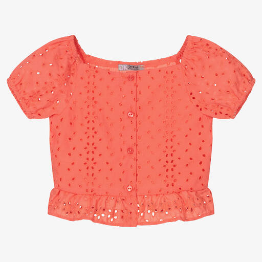 Dr. Kid-Girls Pink Broderie Anglaise Blouse | Childrensalon Outlet