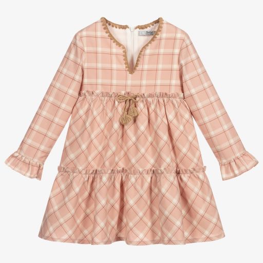 Dr. Kid-Girls Pink Check Cotton Dress | Childrensalon Outlet