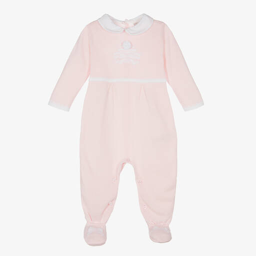 Dr. Kid-Girls Pink Cotton Knit Babygrow | Childrensalon Outlet