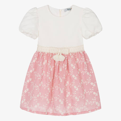 Dr. Kid-Girls Pink Embroidered Cotton Dress | Childrensalon Outlet